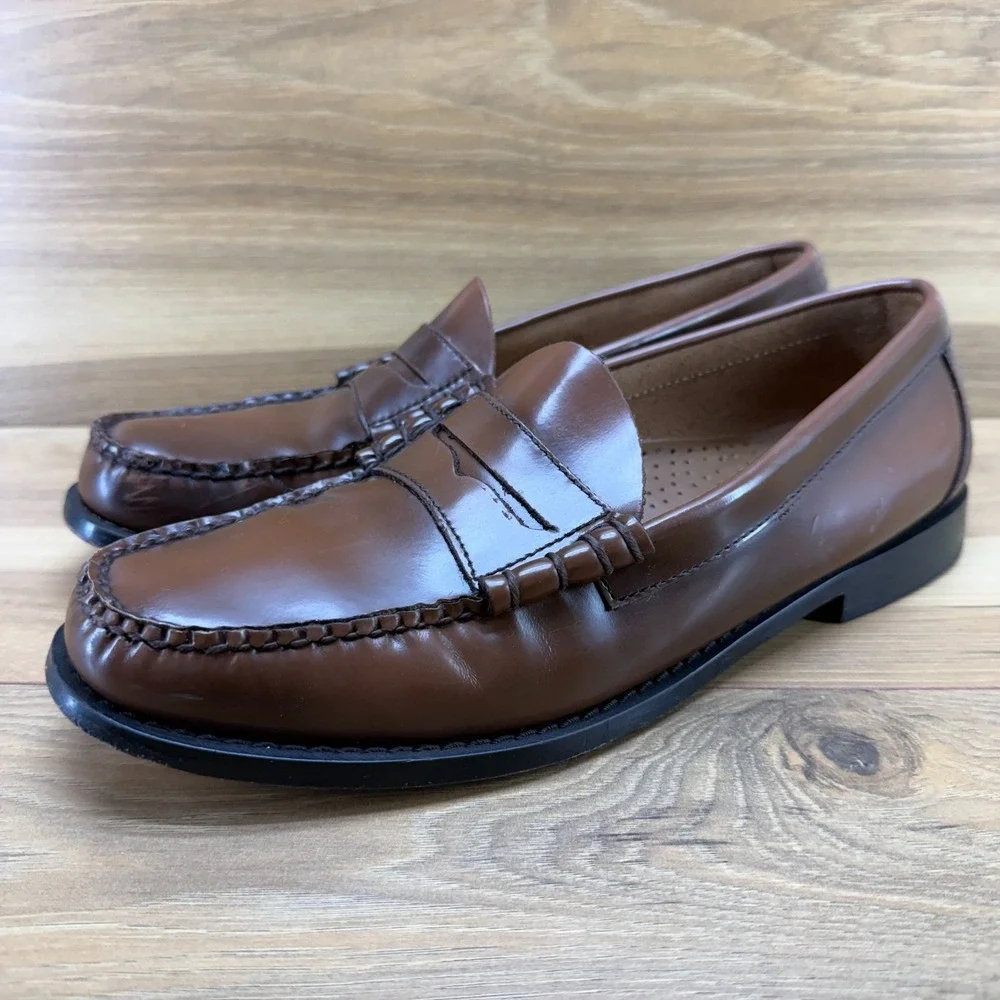 Weejuns GH Bass Larson Penny Loafers Mens 9.5 D Whiskey Business Casual Moc Toe